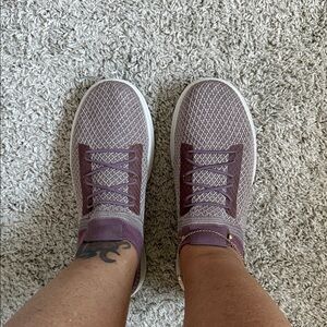 Skechers Air Cooled Goga Mat Women's Plum Knit Sneakers